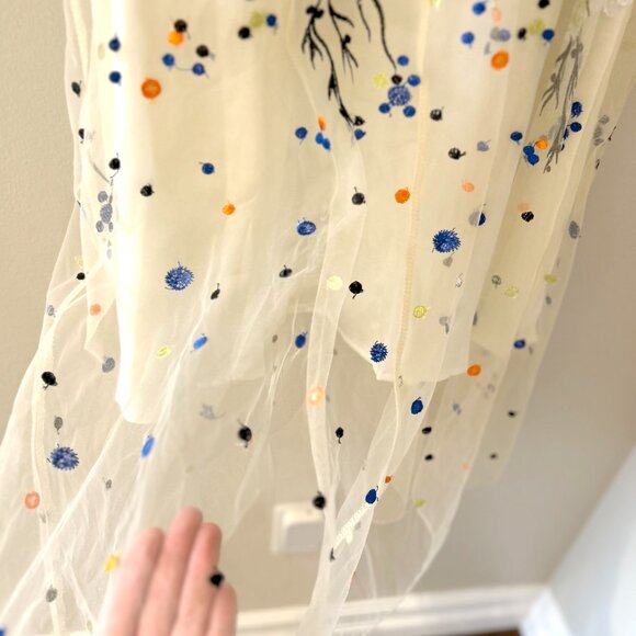 VICKY AND LUCAS - Cream Embroidered Floral Dress - Picture 9 of 11